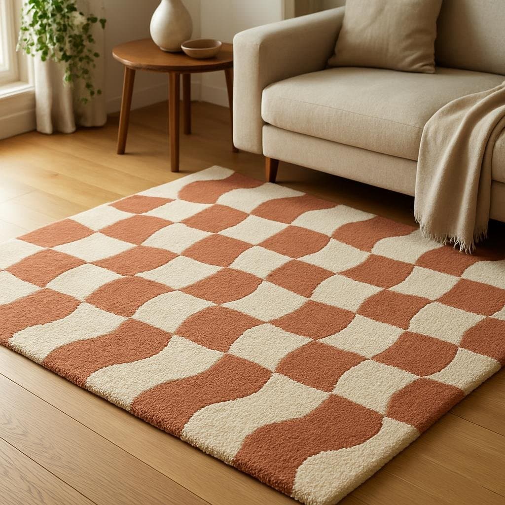 Checkerboard Wool Rug