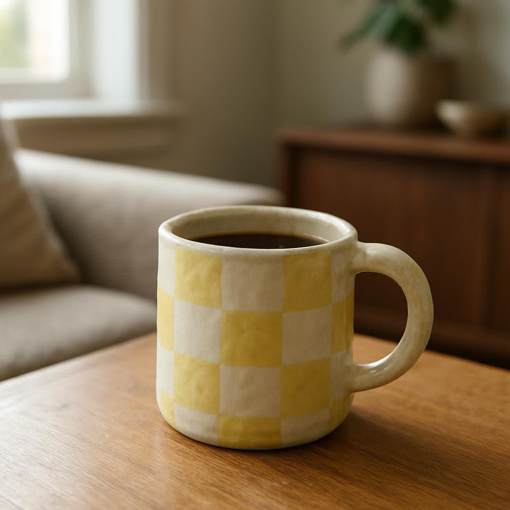 Checkered Ceramic Mug