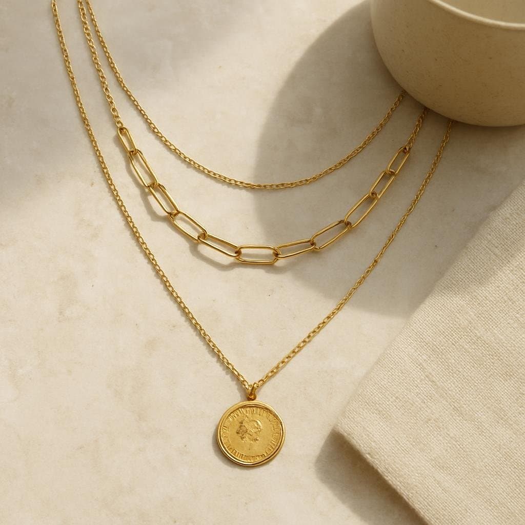Layered Gold Necklace Set
