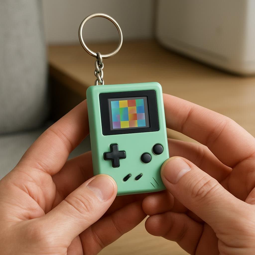 Retro Handheld Game Keychain